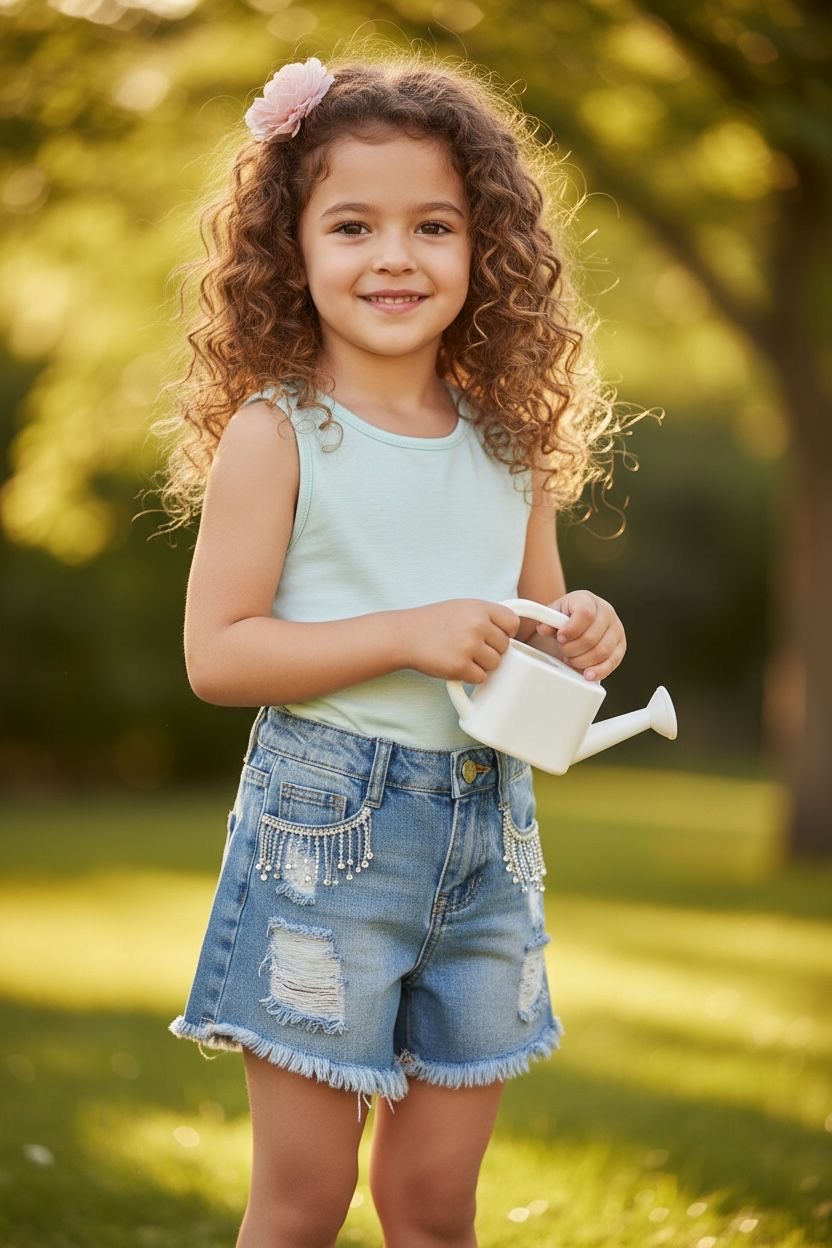 38c614a6-6591-44e8-9e16-2a6975fbd9fb Jean Shorts Με Στρας - Image 1