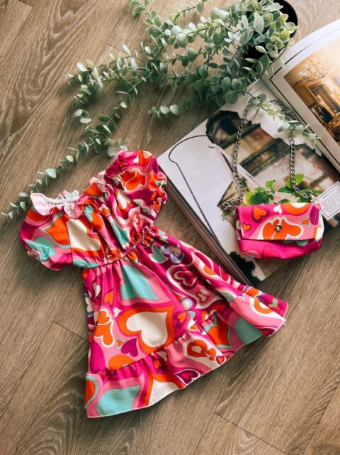 Floral Φόρεμα Με Τσαντάκι