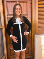 Φόρεμα Kathrine με Χρυσά Κουμπιά – Μαύρο
