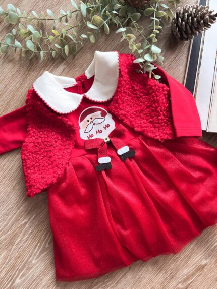 Χριστουγεννιάτικο Φόρεμα Santa Claus Με Γιλέκο