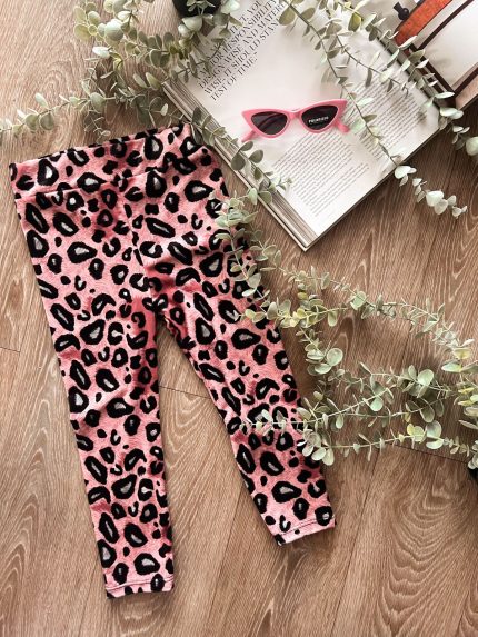 Animal Print Βελουτέ Κολάν – Ροζ