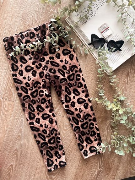 Animal Print Βελουτέ Κολάν – Καφέ