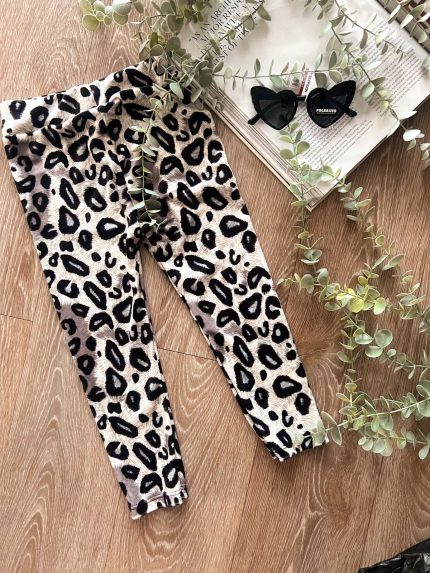 Animal Print Βελουτέ Κολάν – Μπεζ