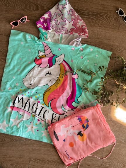 Πετσέτα θαλασσης poncho  large unicorn