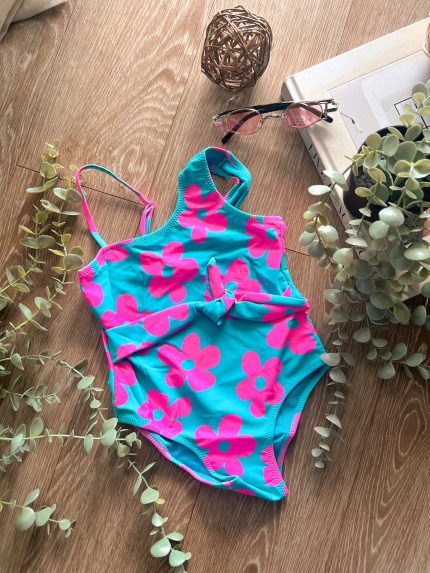 Cute flower bikini μπλε/φουξ