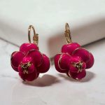 Pink flowers σκουλαρίκια