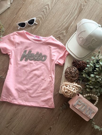 Hello T-shirt ροζ