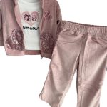Velvet Sparkle Set ροζ  – 3 Τεμάχια παιδικό σετ ΦΟΡΜΕΣ Βελουτε