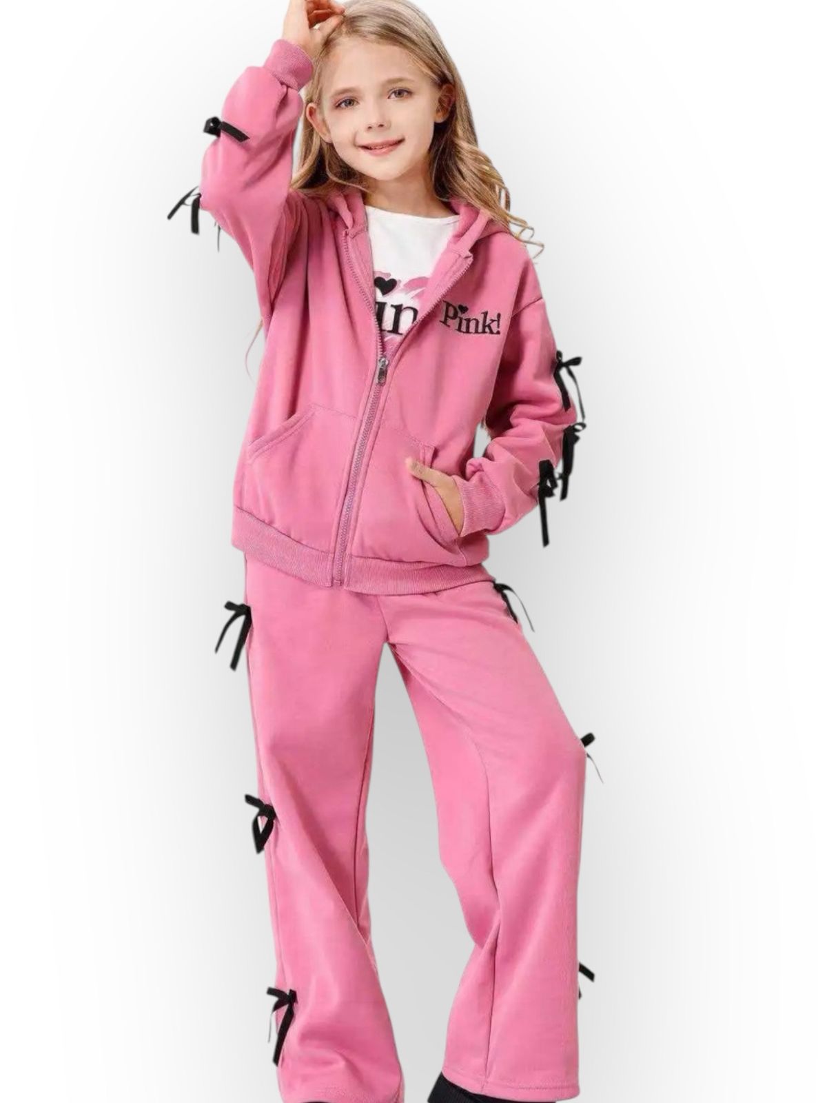 IMG-20250902-WA0039 Amelia Kids Fuchsia 3-Piece Set with Bows - Παιδικό σετ 3 τεμαχίων φούξια με φιογκάκια και λευκή μπλούζα - Image 1