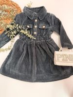  Isla dress - μπλε σκούρο  - Παιδικό Βελούδινο  Φόρεμα “Isla ” με Κουμπιά & Γιακάς - Image 4