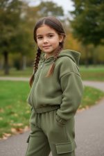 Cozy Fleece Cargo Set - Σετ Φόρμας Fleece με Ζακέτα και Cargo Παντελόνι