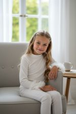 Mila” White Velvet Blouse - Βελούδινη μπλούζα με τούλι