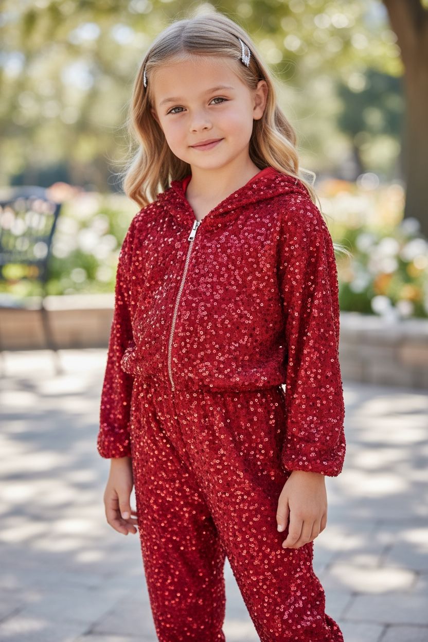 IMG-20251116-WA0013 Sparkle Dreams Velvet Set – Κόκκινο Παιδικό σετ φόρμας με παγιέτες - Image 1