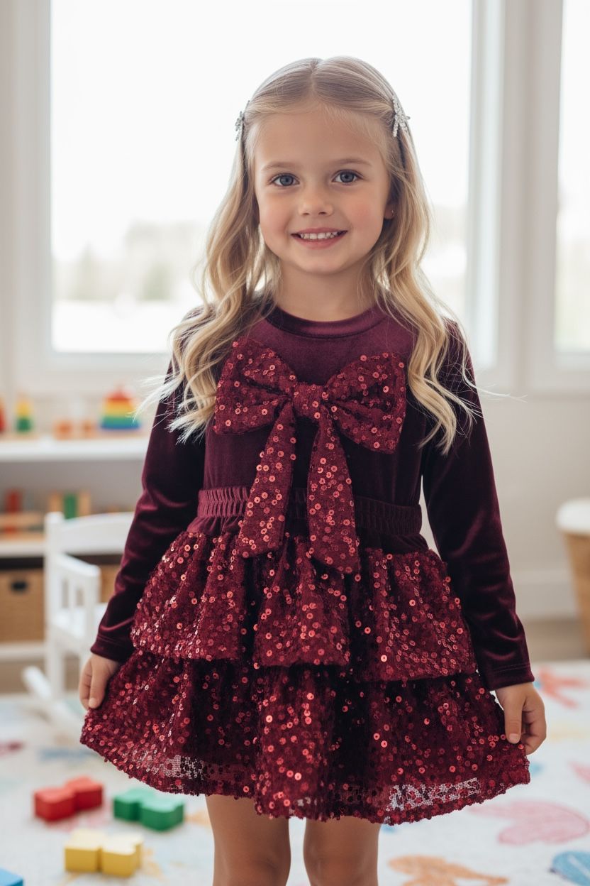 IMG-20251116-WA0028 Velvet Star Set – Παιδικό σετ με παγιέτες & φιόγκο - Image 1
