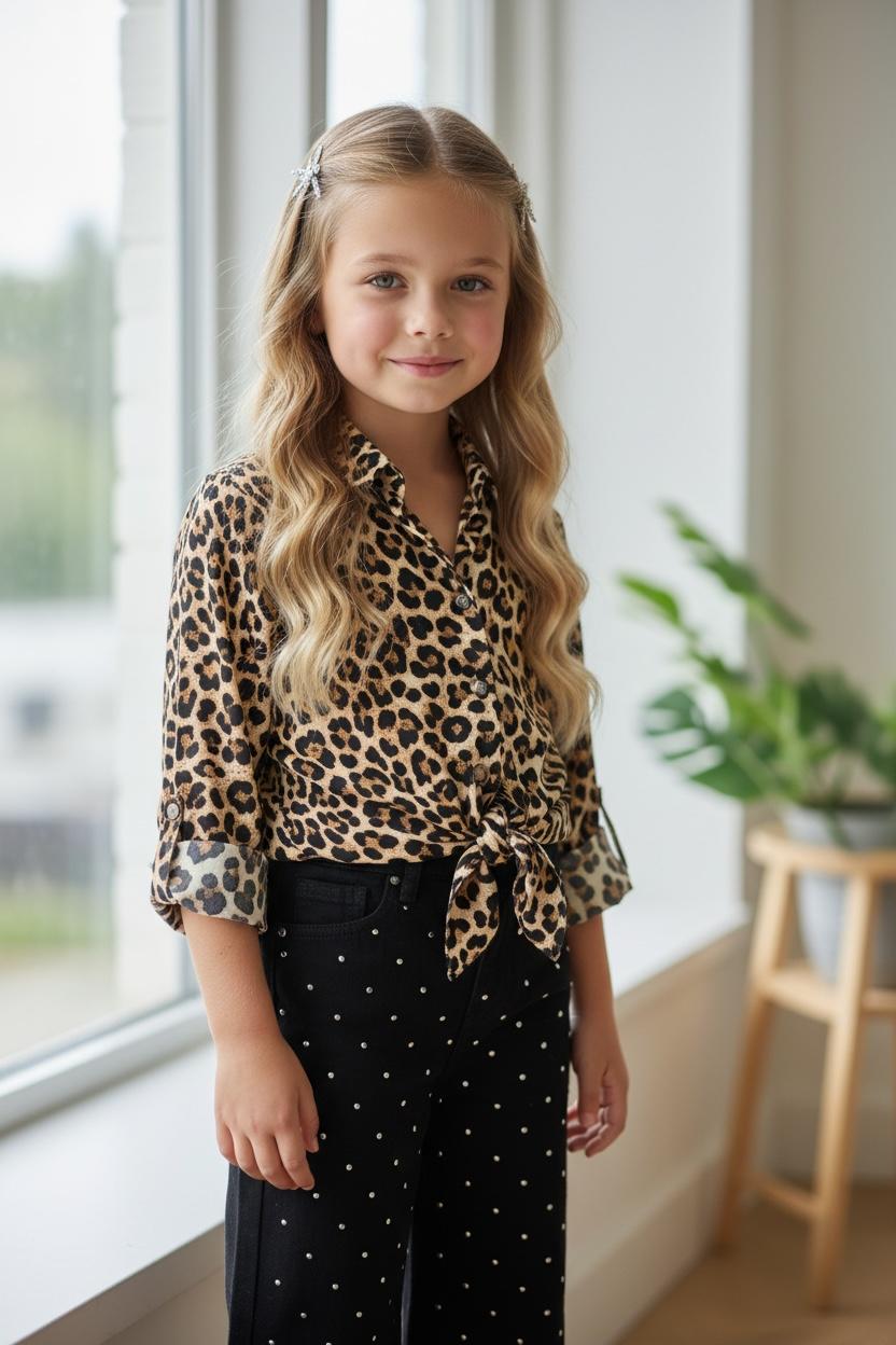 WhatsApp Image 2026-02-18 at 15.12.22 (2) Savannah Knot Shirt - Παιδικό Animal Print Πουκάμισο με Κόμπο - Image 1