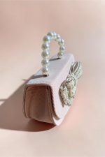 Pink Pearl Bow Mini Bag - Παιδικό Τσαντάκι με Πέρλες & Φιόγκο – Pearl Mini Bag με Χρυσή Αλυσίδα - Image 2