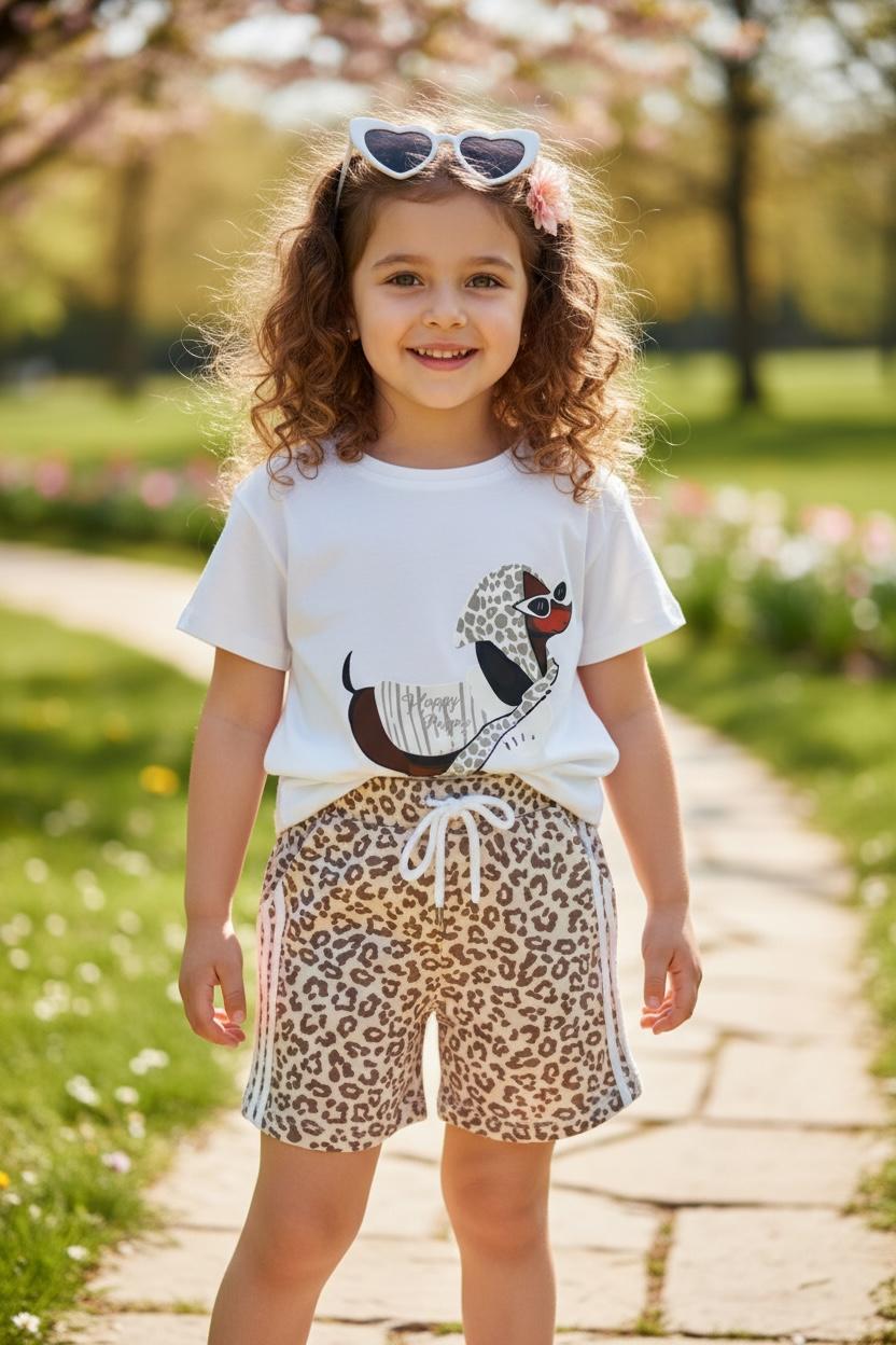 WhatsApp Image 2026-04-20 at 09.18.50 Beige Pink Leopard Bermuda Set - Παιδικό Σετ με Leopard Βερμούδα & Μπλούζα Puppy - Image 1