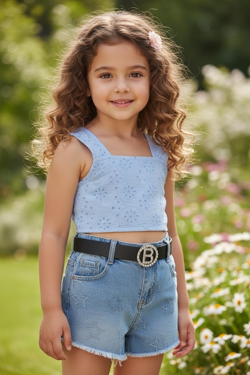 WhatsApp Image 2026-05-19 at 11.38.27 Little star denim set - Παιδικό Σετ Κοριτσιού με Τζιν Σορτς και Γαλάζιο Τοπ - Image 1
