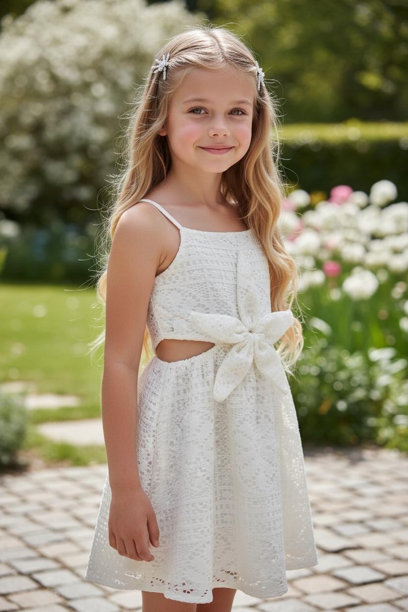IMG_2283 Ivory Lace Cut-Out Dress - Εκρού δαντελένιο φόρεμα με ανοίγματα στην κοιλιά και στην πλάτη - Image 1