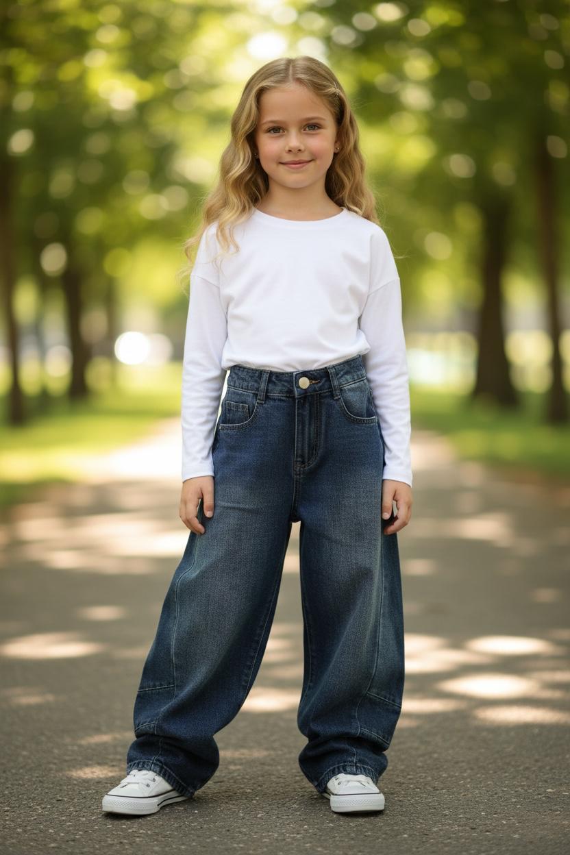 WhatsApp Image 2026-07-08 at 09.44.04 (3) Urban Loose Jeans - Παιδικό Urban Loose Jean σε Μπλε Απόχρωση για Κορίτσι - Image 1