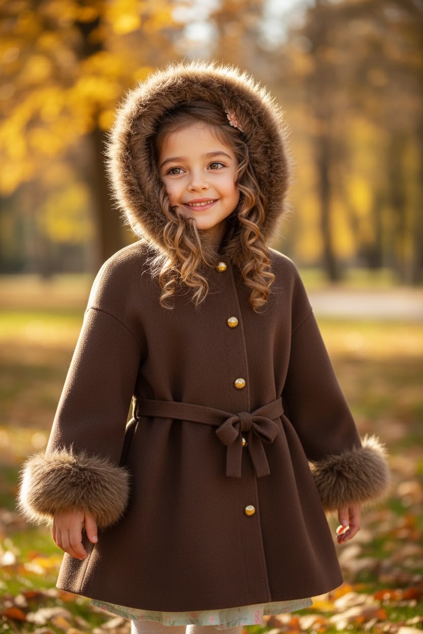 WhatsApp Image 2026-08-17 at 12.52.15 Elora Wool Cardigan Coat - Καφέ Μακριά Μάλλινη Ζακέτα-Παλτό με Γούνινες Λεπτομέρειες - Image 1